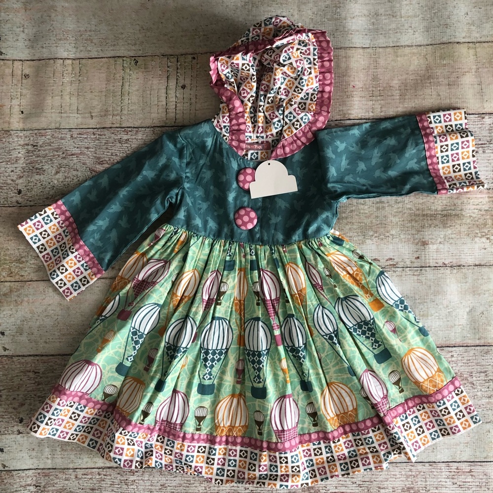 Jelly The Pug 3t NWT hooded dress hot air balloons